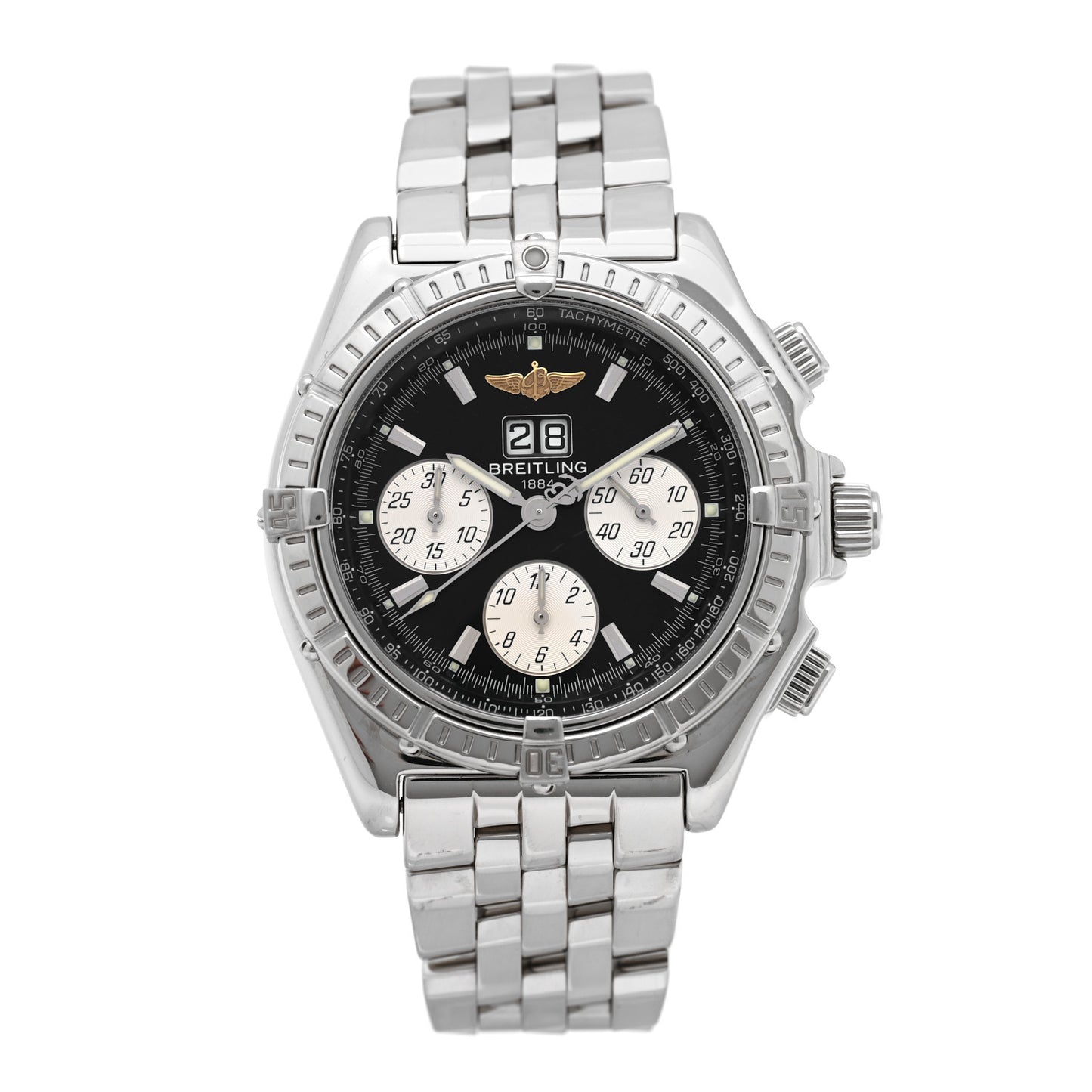 Stainless Steel 44mm Crosswind Automatic Watch Black A44355