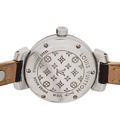 Louis Vuitton Stainless Steel Calfskin 28mm Tambour Triple Wrap Quartz Watch Brown 4 of 10