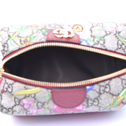 Gucci Soft GG Supreme Monogram Flora Calfskin Medium Ophidia Cosmetic Case Beige Ebony Multicolor Rosso 5 of 14