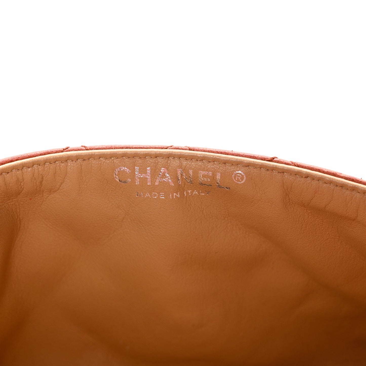 Glazed Lambskin Quilted Bijoux Chain East West Flap Dark Orange