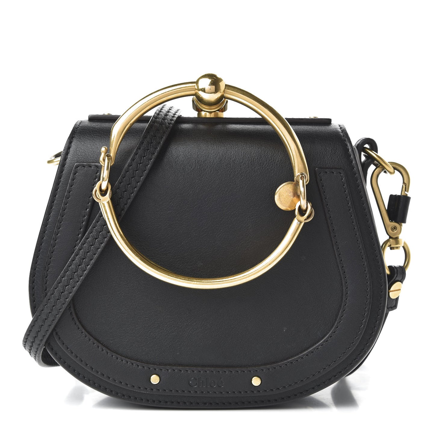 Calfskin Small Nile Bracelet Bag Black