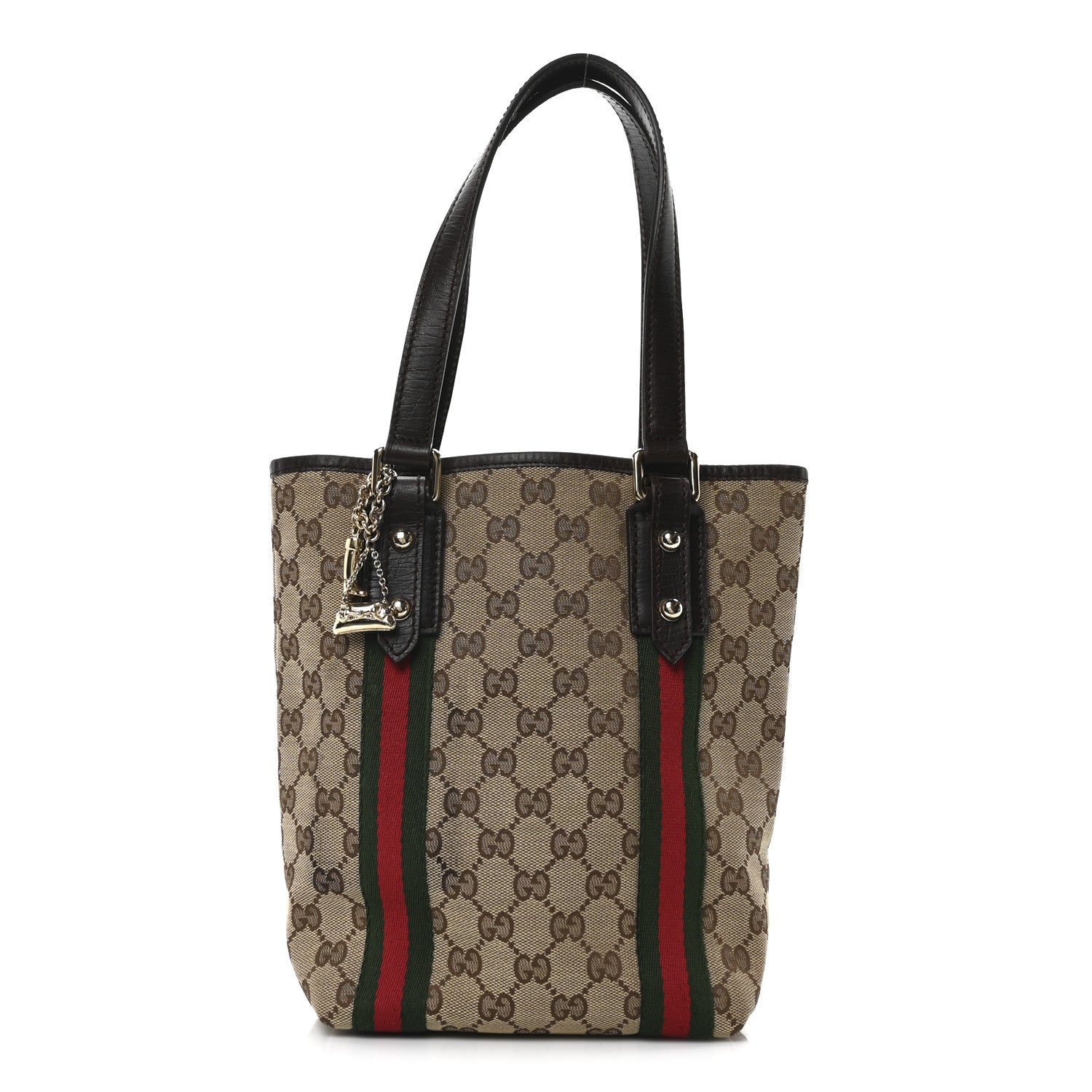Gucci Monogram Web Small Jolicoeur Shopper Tote Dark Brown 1 of 10