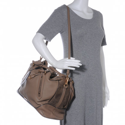 Burberry Leather Suede Earlsburn Mixed Media Tote Mole Grey 2 of 9