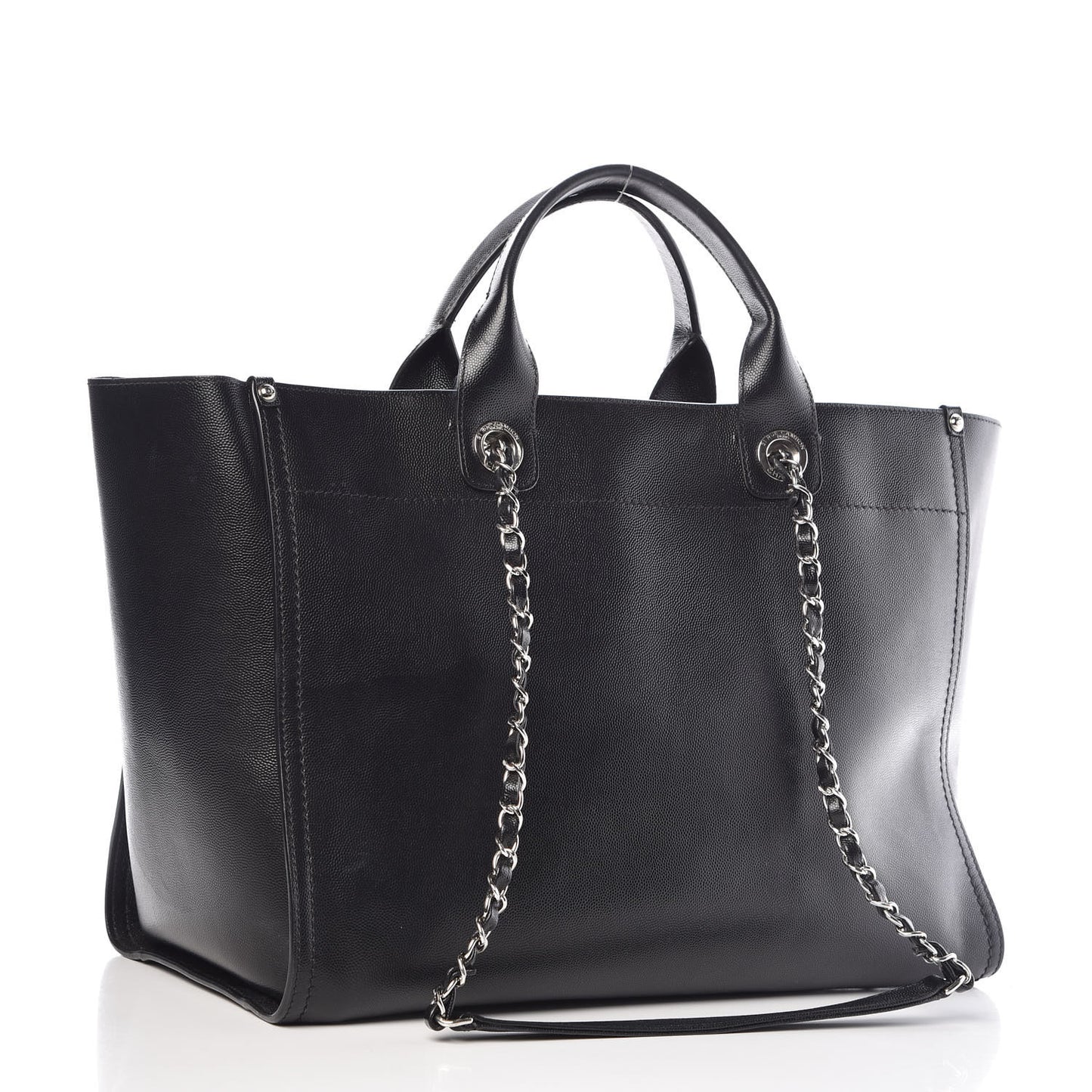 Caviar Medium Studded Deauville Tote Black