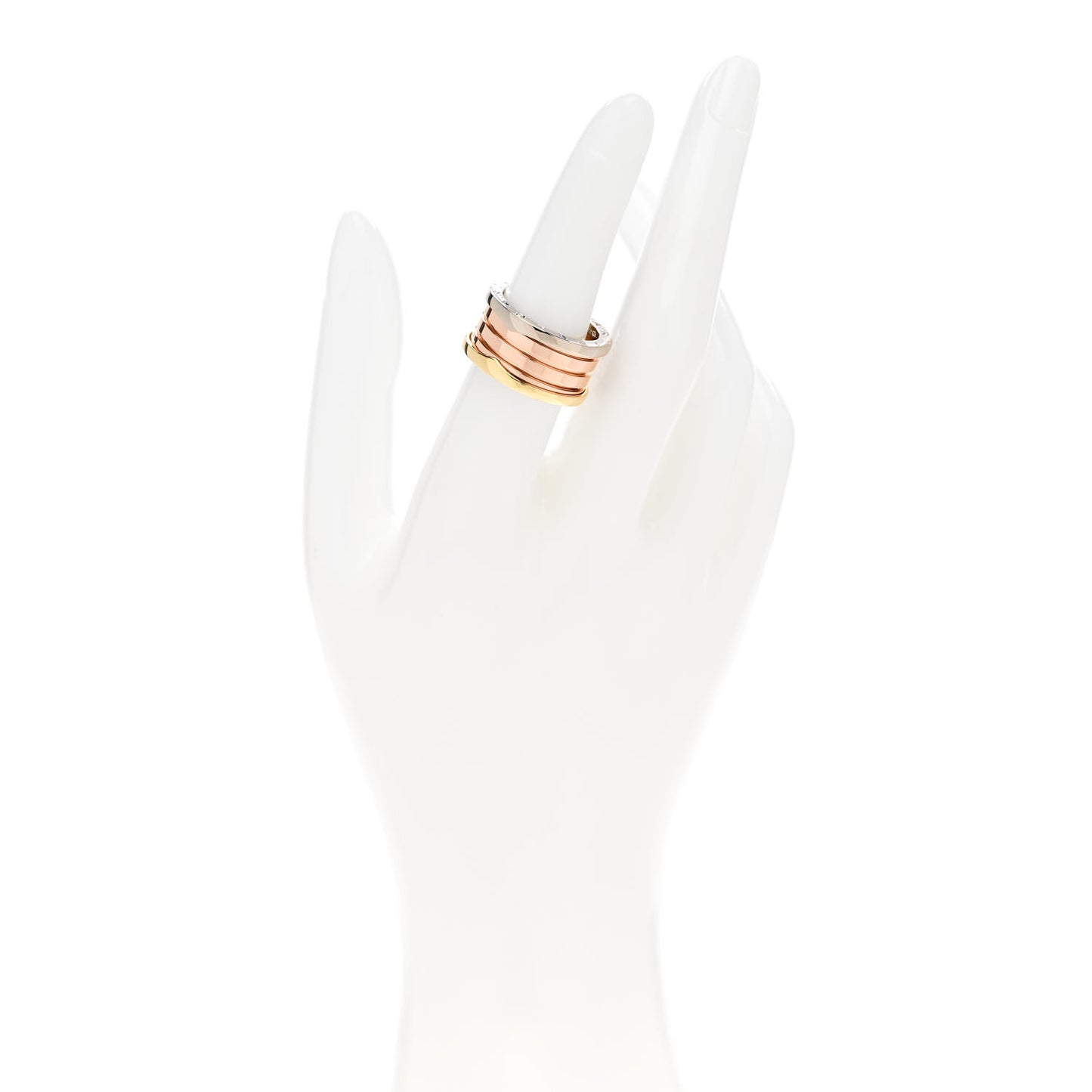 18K Rose White Yellow Gold B.Zero1 Four-Band Ring 54 6.75