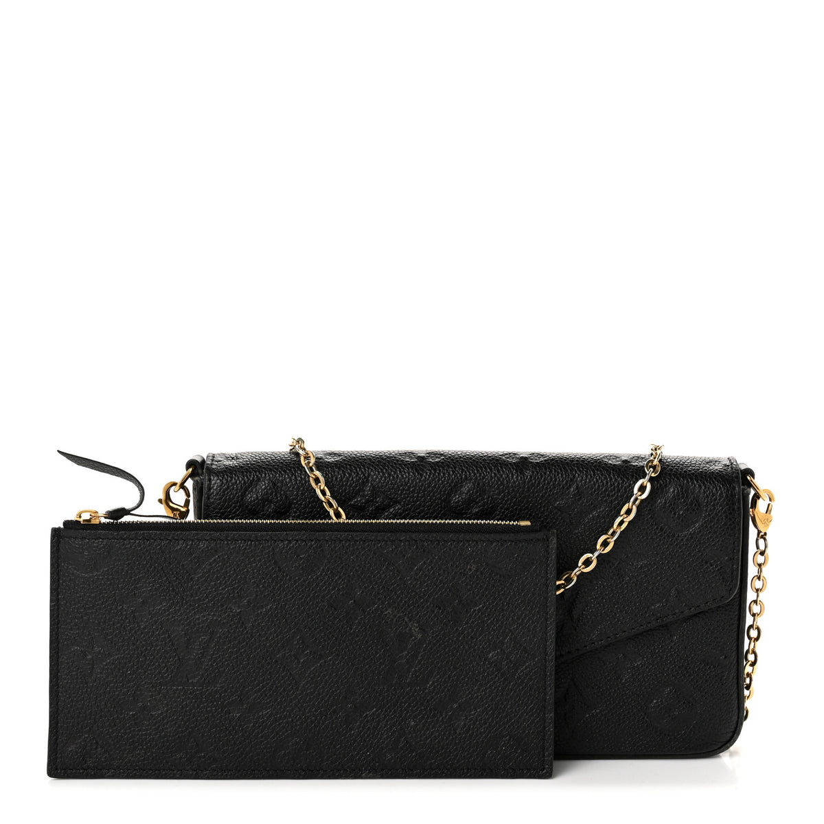 Louis Vuitton Empreinte Pochette Felicie Chain Wallet Black 3 of 10