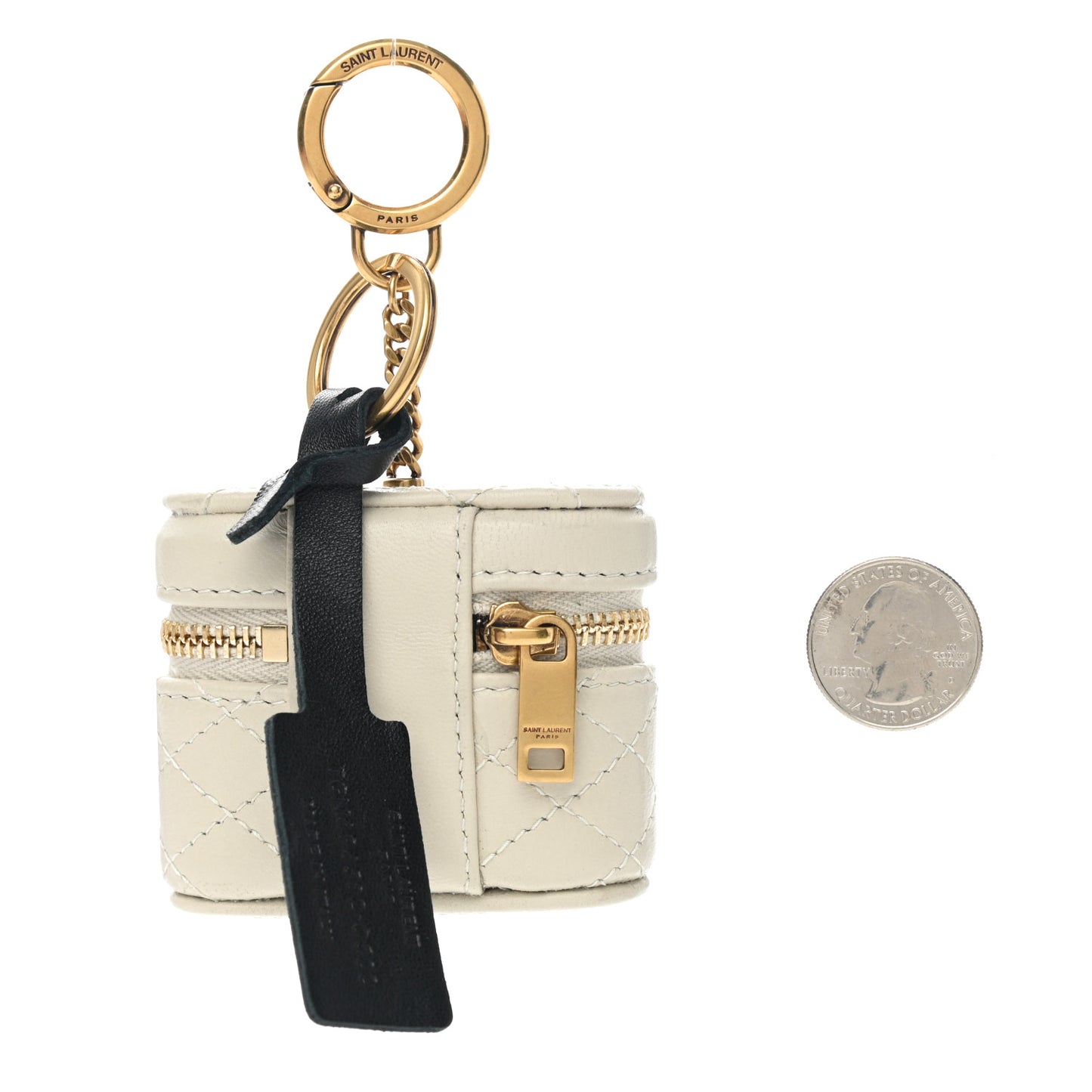 Lambskin Quilted Monogram Gaby Airpods Holder Vintage White