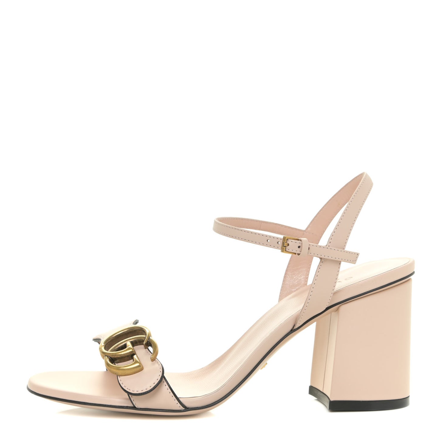 Lifford Calfskin GG Marmont Ankle Wrap 75mm Sandals 37.5 Skin Rose