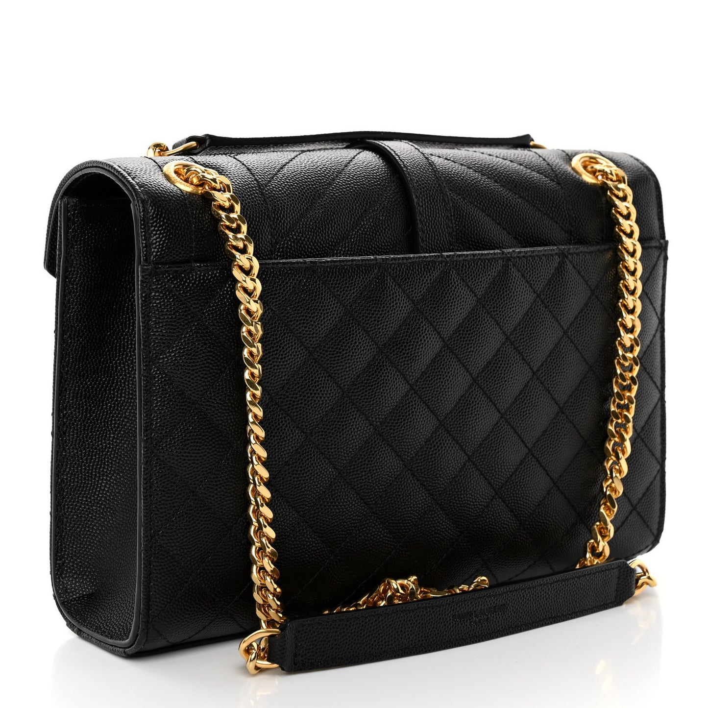Grain De Poudre Textured Mixed Matelasse Triquilt Medium Monogram Satchel Black