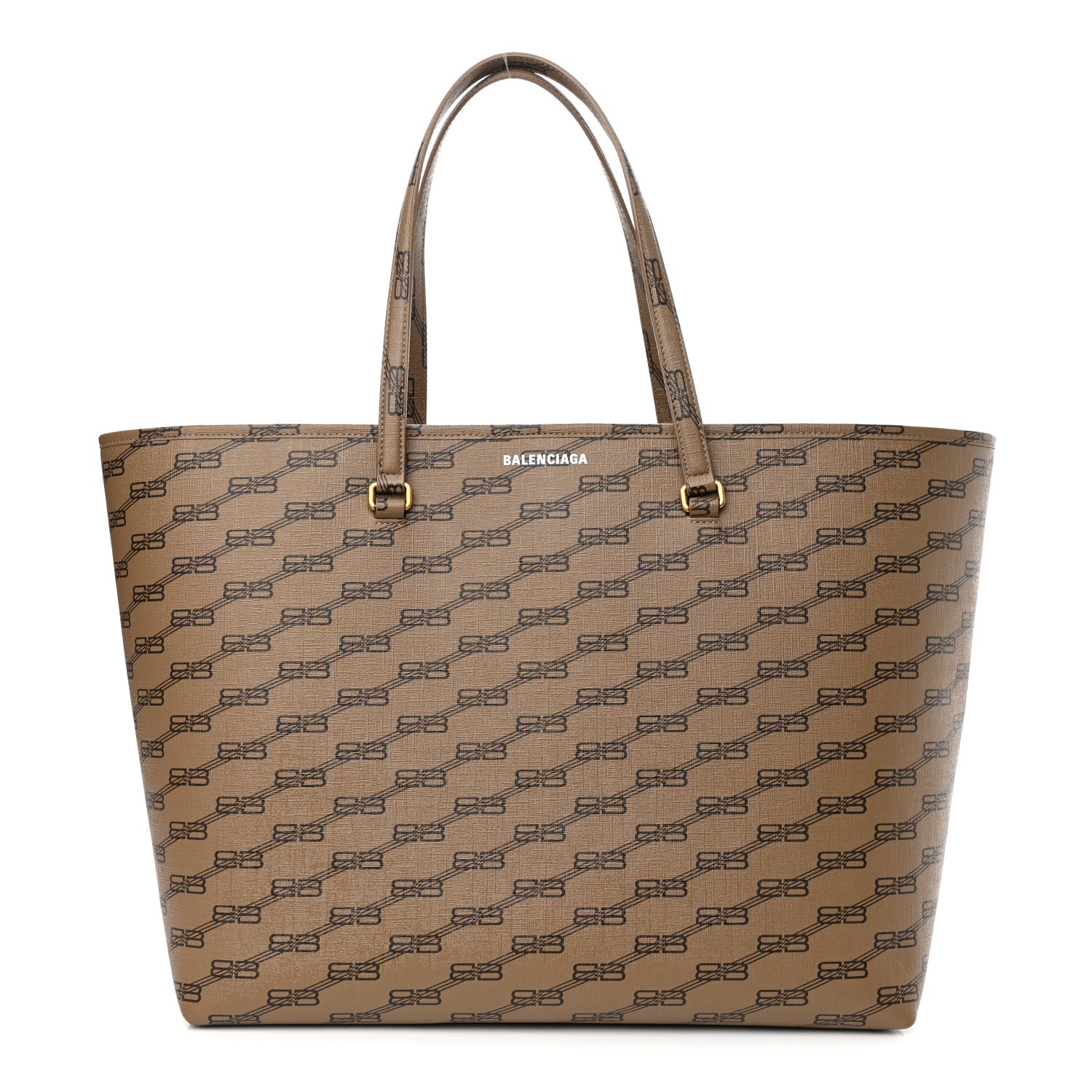 Balenciaga Coated Canvas BB Monogram Large Signature East West Shopper Bag Beige Brown 1 of 10