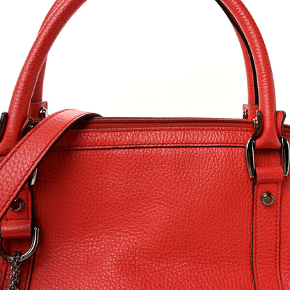 Gucci Pebbled Calfskin Medium GG Convertible Dome Satchel  Red 8 of 10