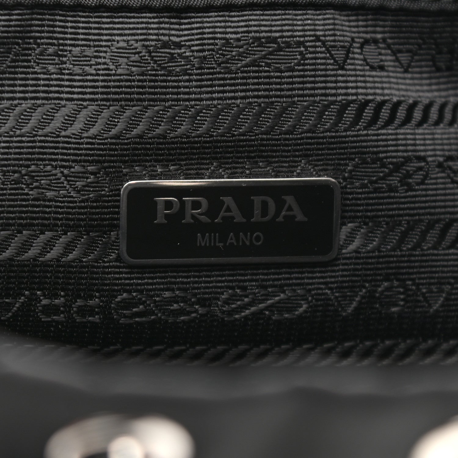 Prada Saffiano Tessuto Nylon Vela Bucket Wristlet Black 6 of 9