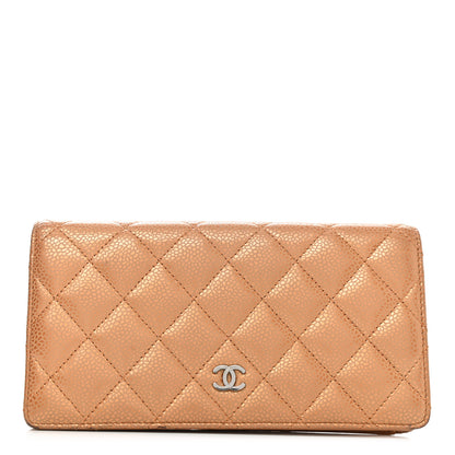Chanel Metallic Caviar Quilted Yen Wallet Gold 1 of 11