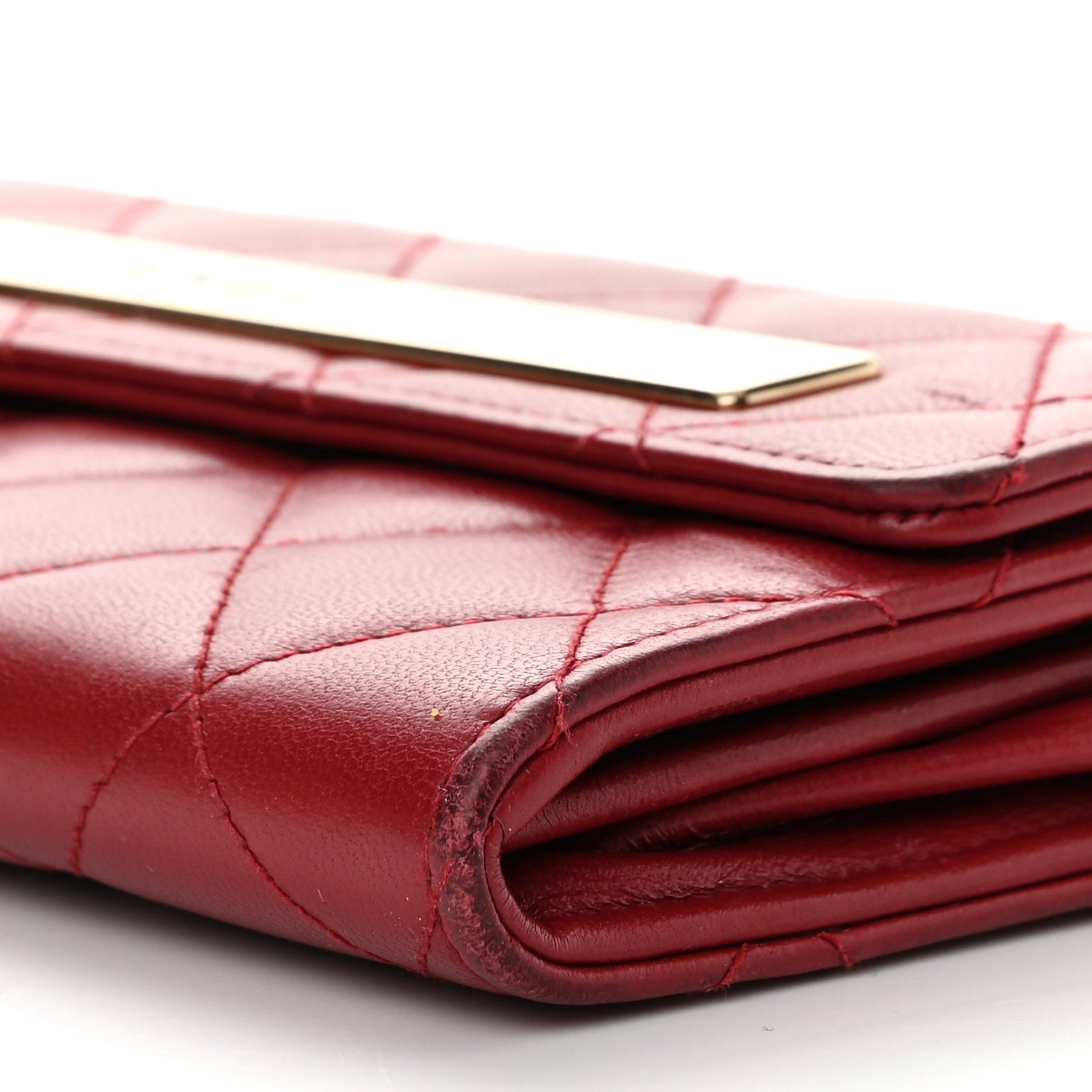 Chanel Lambskin Quilted Trendy CC Large Gusset Flap Wallet Dark Red 10 of 14