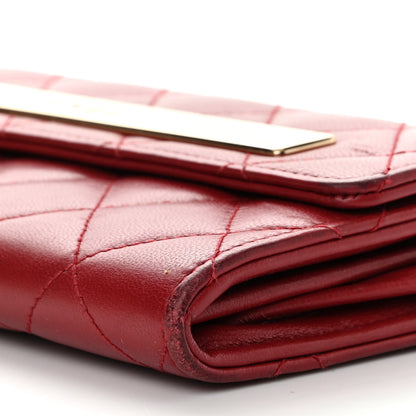 Chanel Lambskin Quilted Trendy CC Large Gusset Flap Wallet Dark Red 10 of 14
