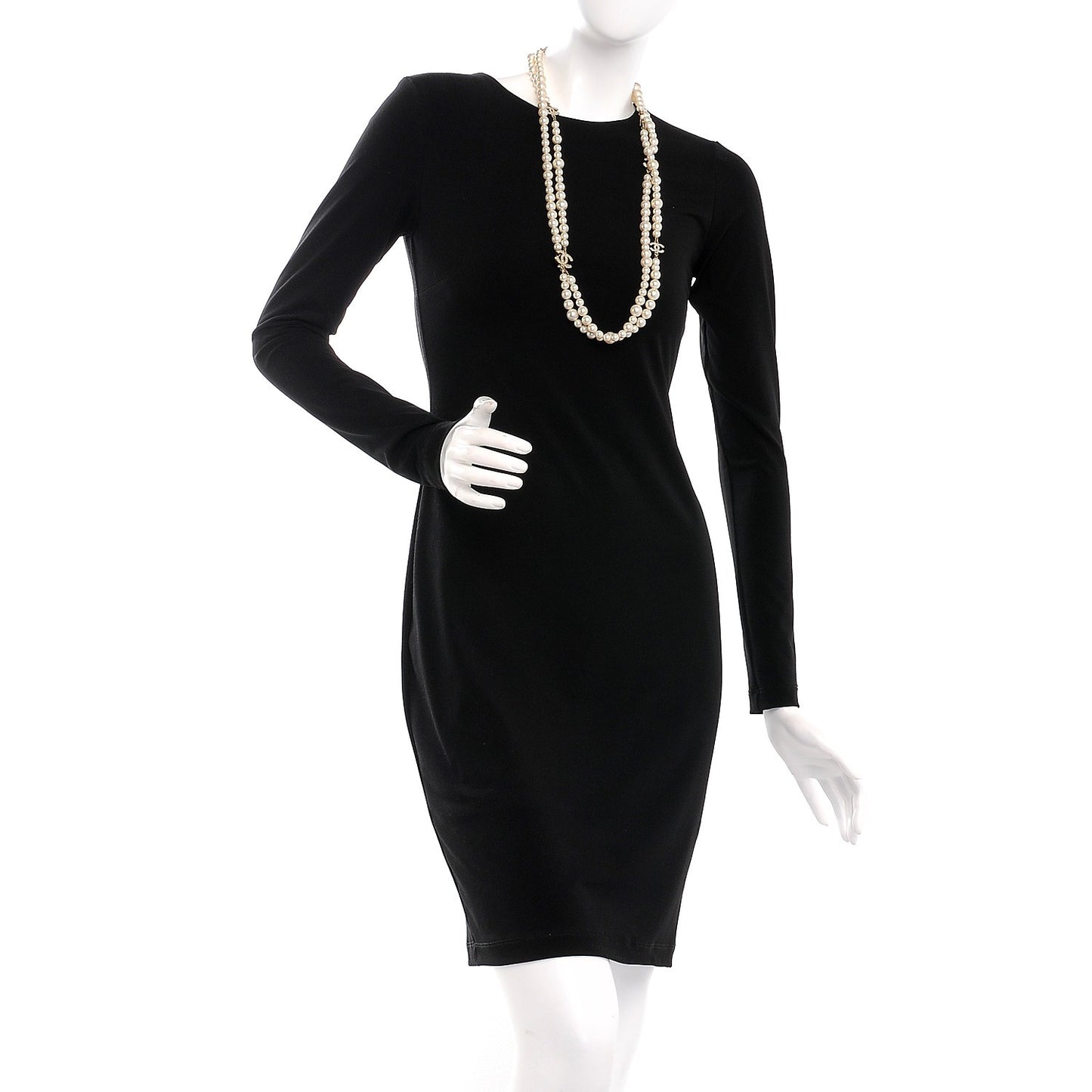 Pearl Crystal CC Double Strand Necklace Gold