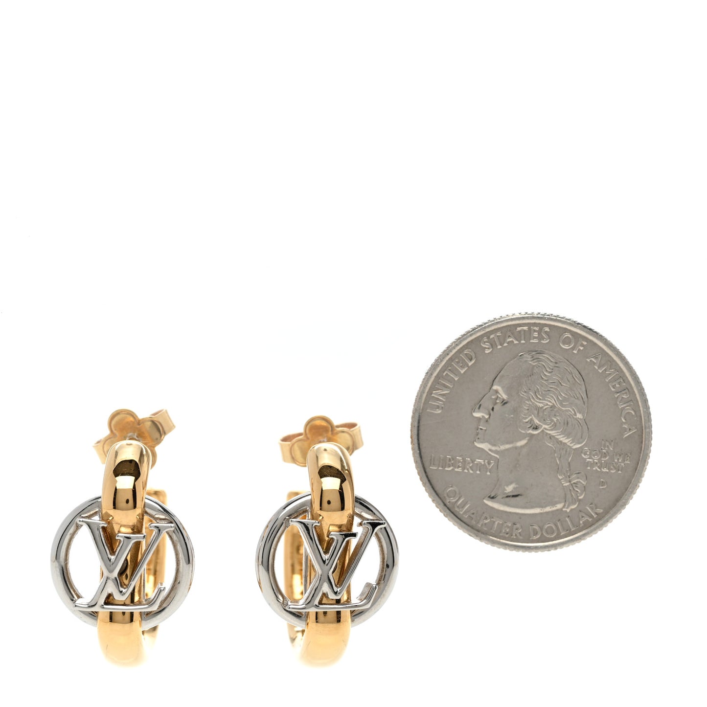 Metal My LV Dore PM Hoop Earrings Gold Silver