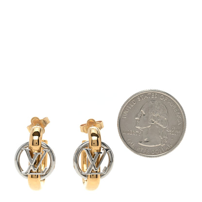 Louis Vuitton Metal My LV Dore PM Hoop Earrings Gold Silver 2 of 4