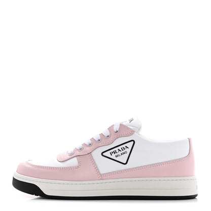 Prada Spazzolato Rois Re-Nylon Triangle Logo Womens Low Top Sneakers 37 White Alabastro 1 of 16
