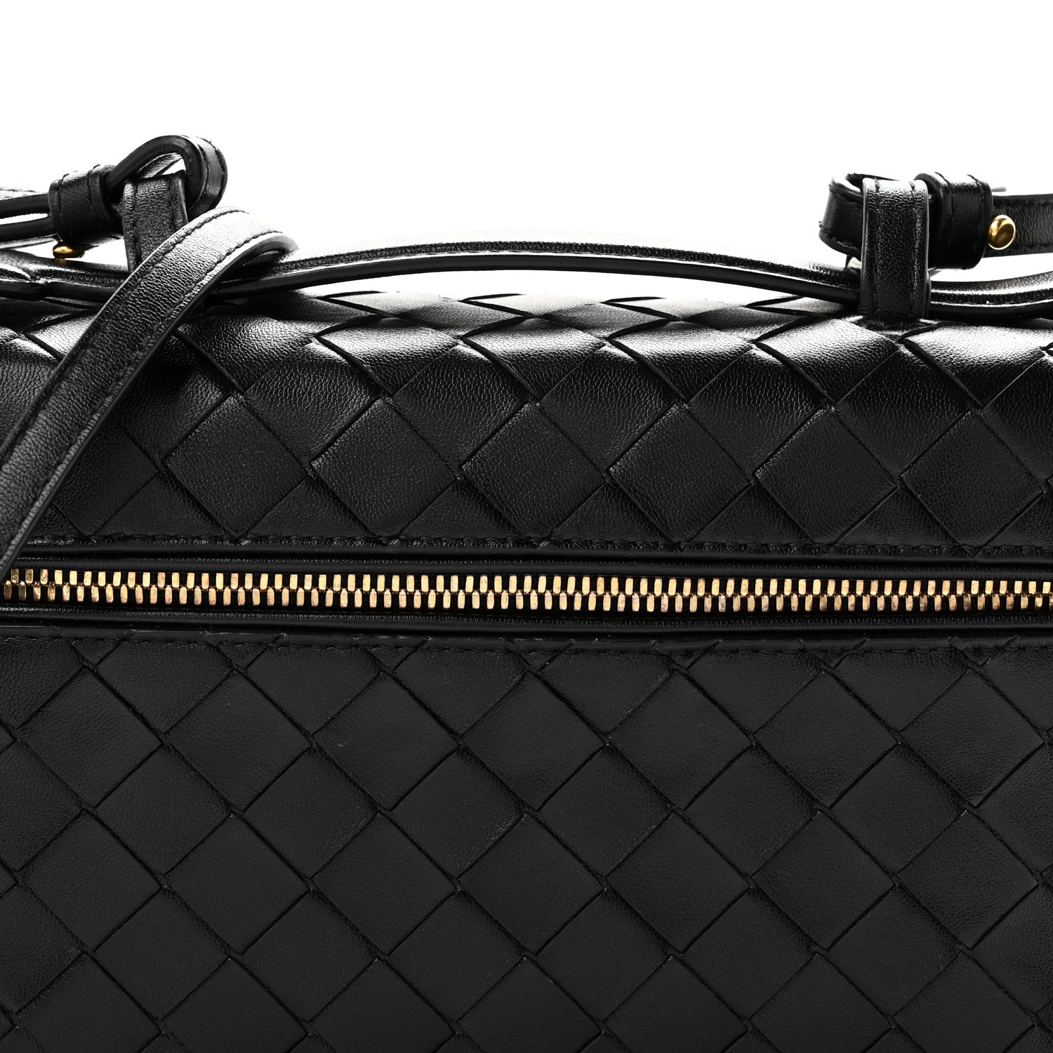 Bottega Veneta Calfskin Intrecciato Bang Bang Vanity Case Black 8 of 11