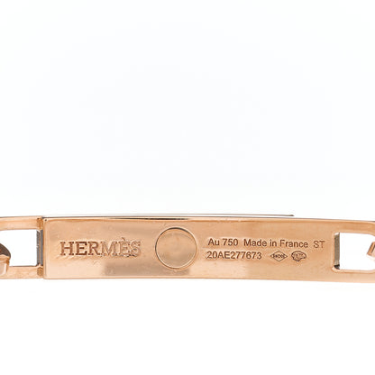 Hermes 18K Rose Gold Diamond Pave PM Kelly Chaine Bracelet ST 2 of 3