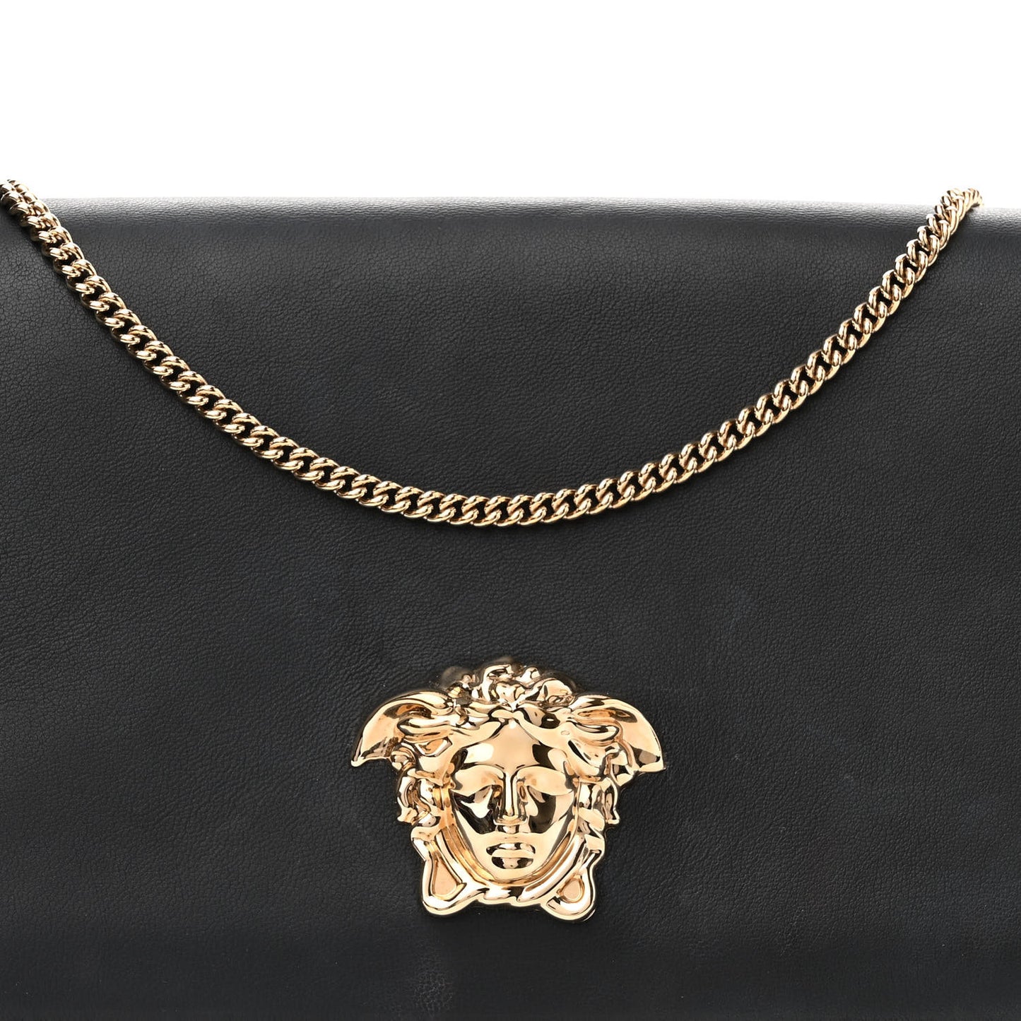 Vitello Palazzo Medusa Evening Clutch Bag Black