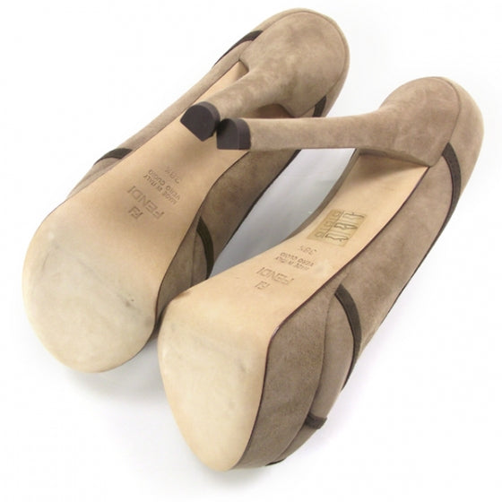 Fendi Suede Jardin Platform Pumps 38.5 4 of 6