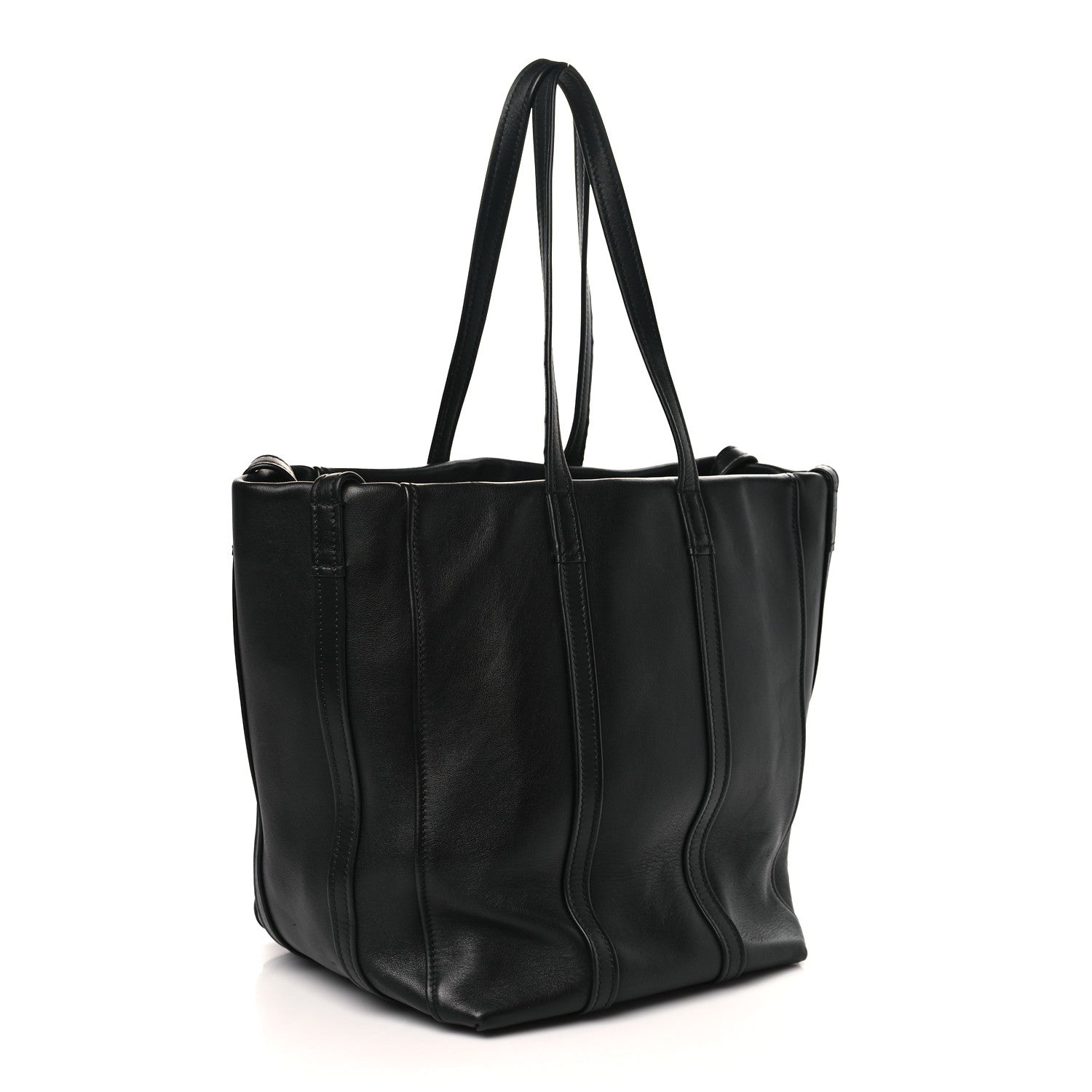 Balenciaga Calfskin Large Laundry Cabas Tote Black 3 of 9