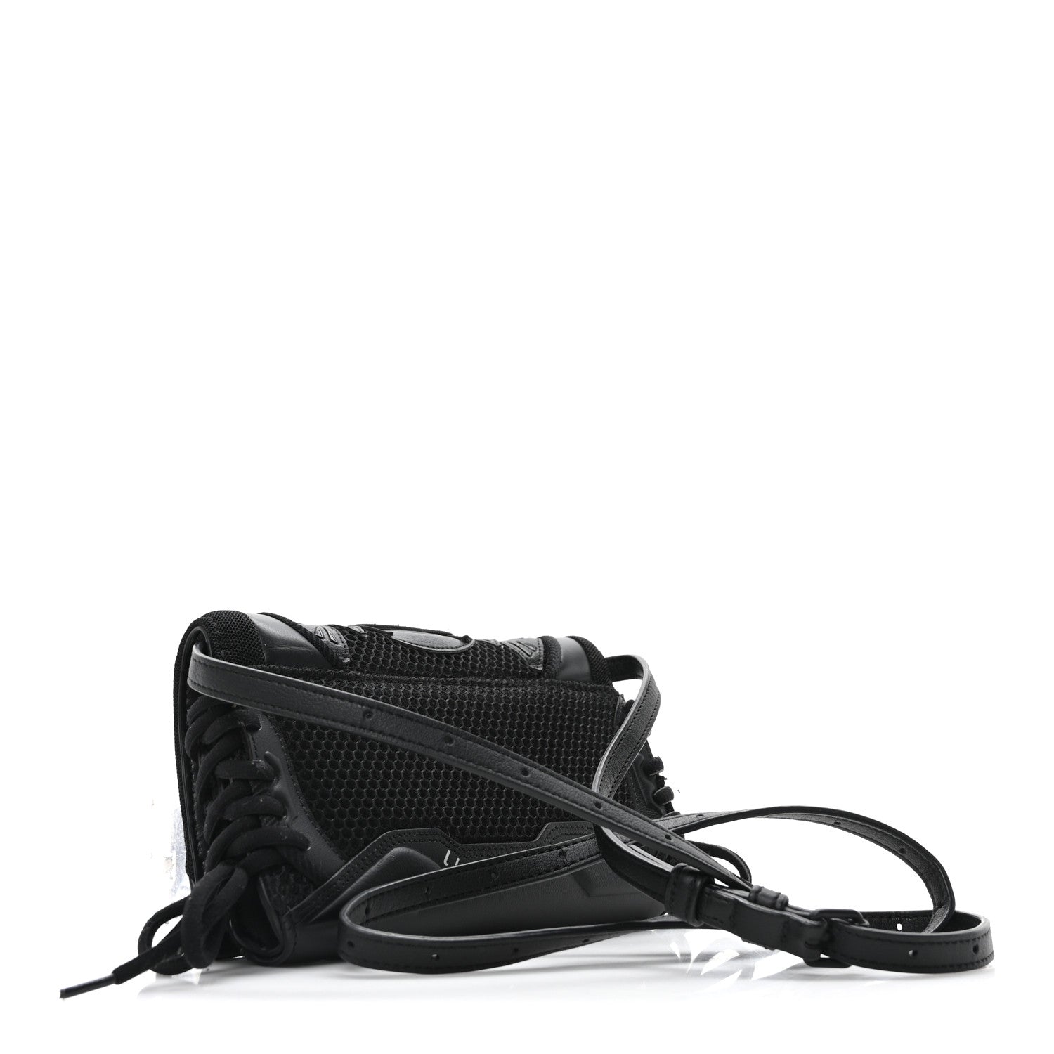 Balenciaga Faux Calfskin Fabric Sneakerhead Phone Crossbody Bag Black 3 of 9