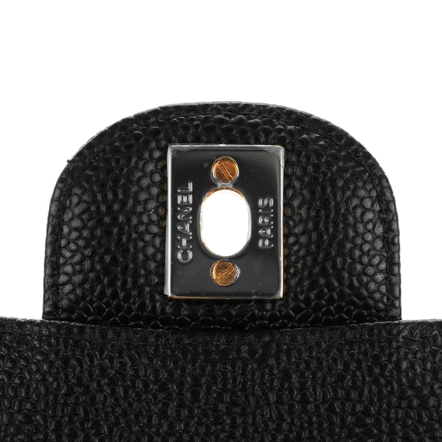 Caviar Quilted Medium Double Flap Black