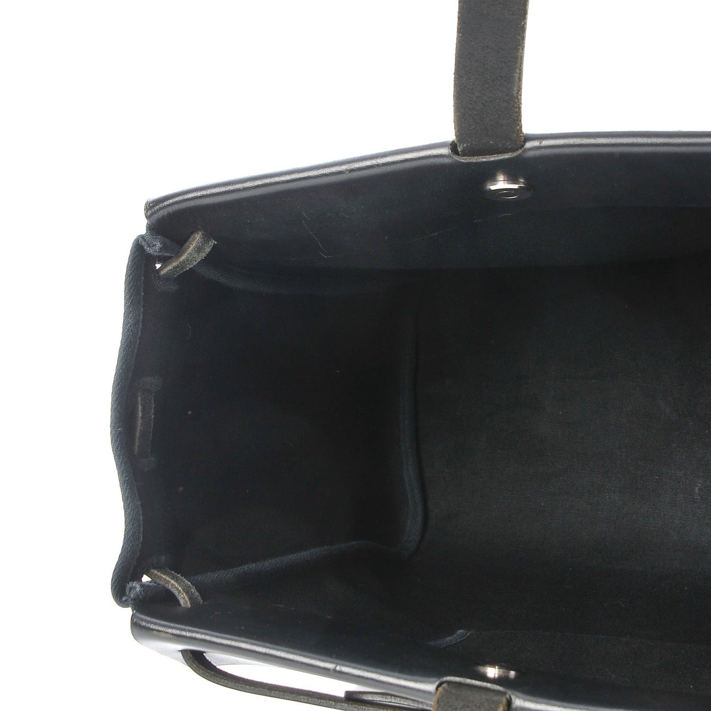 Toile Calfskin Herbag Cabas MM Black