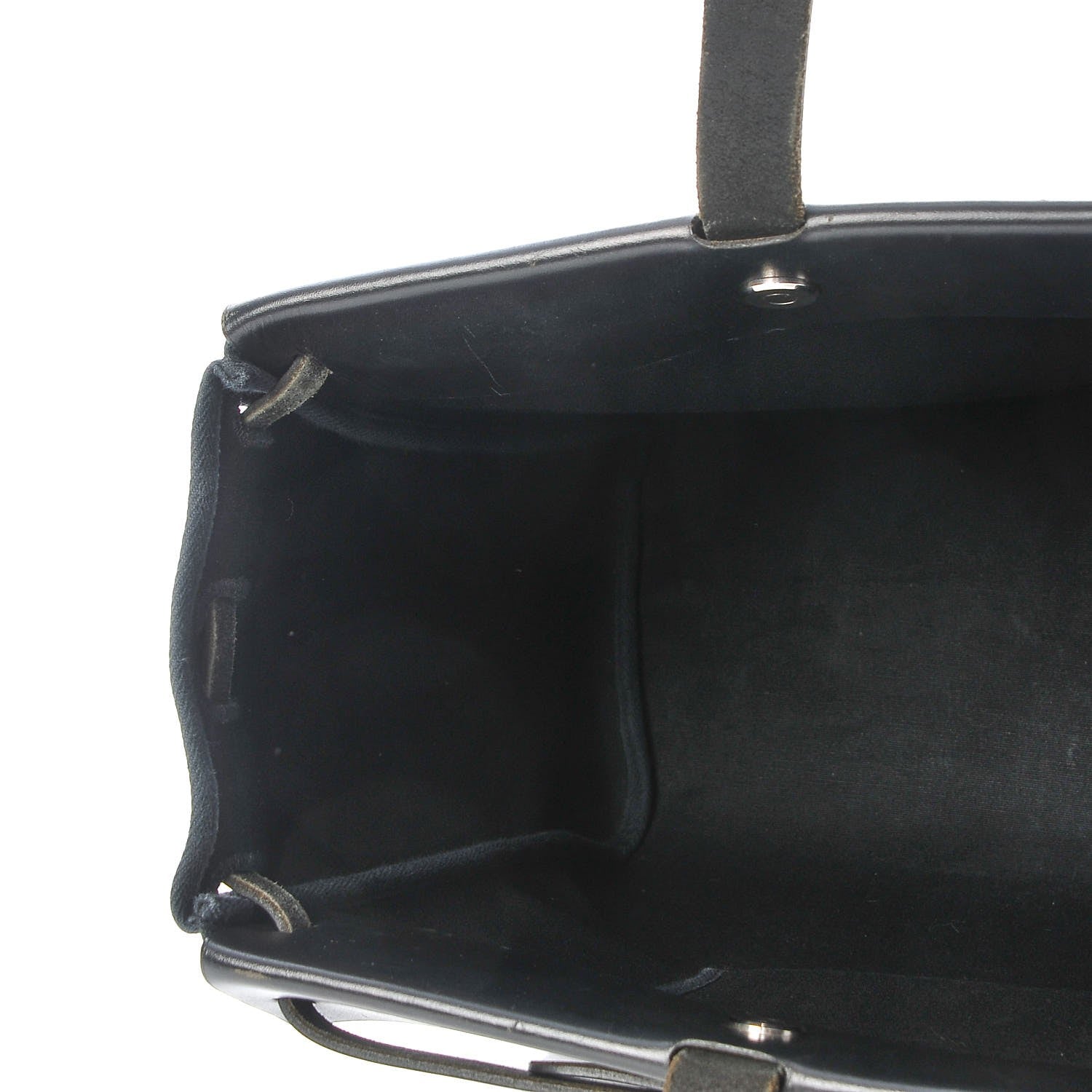 Hermes Toile Calfskin Herbag Cabas MM Black 10 of 14