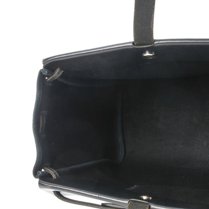Hermes Toile Calfskin Herbag Cabas MM Black 10 of 14