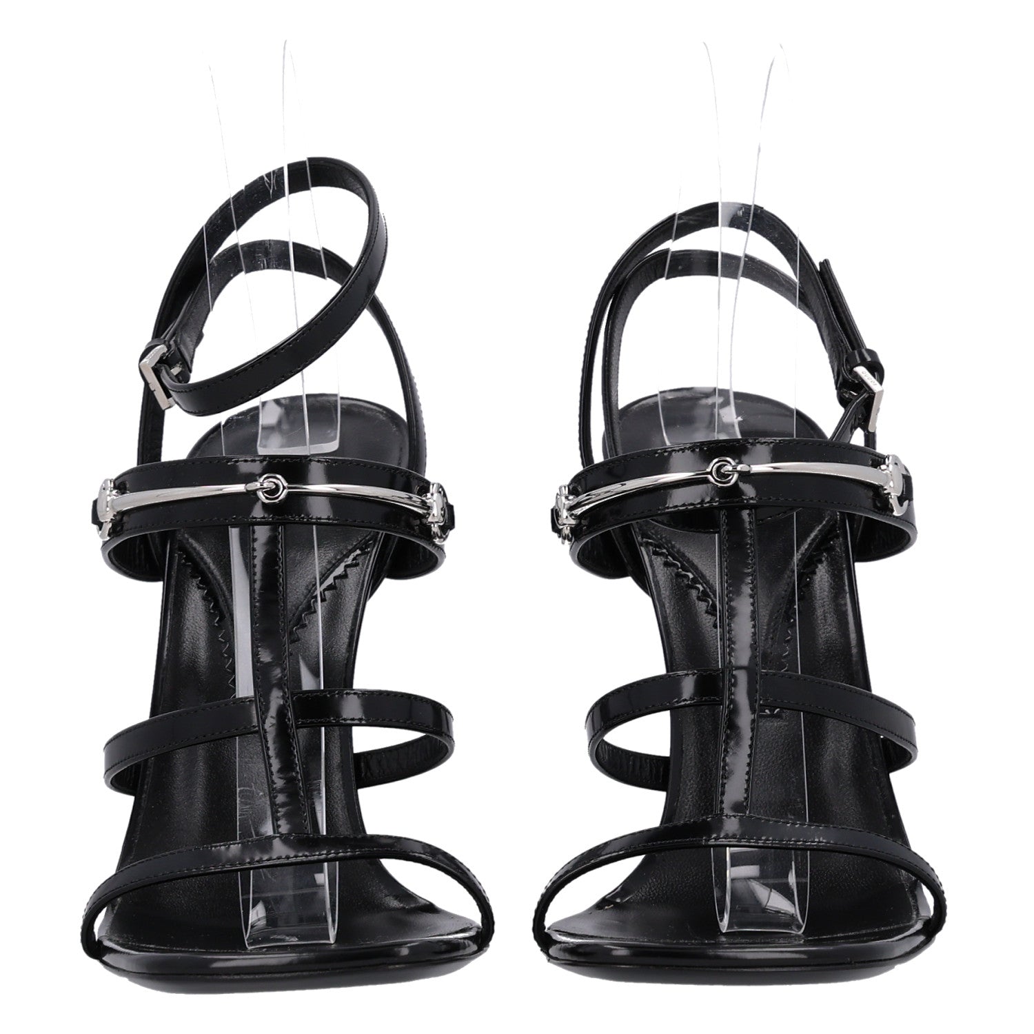 Gucci Nappa Regent Strappy Horsebit Sandals 39.5 Black 3 of 10