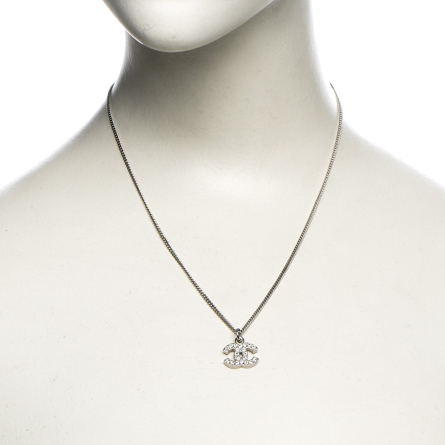 Crystal Timeless CC Necklace Silver