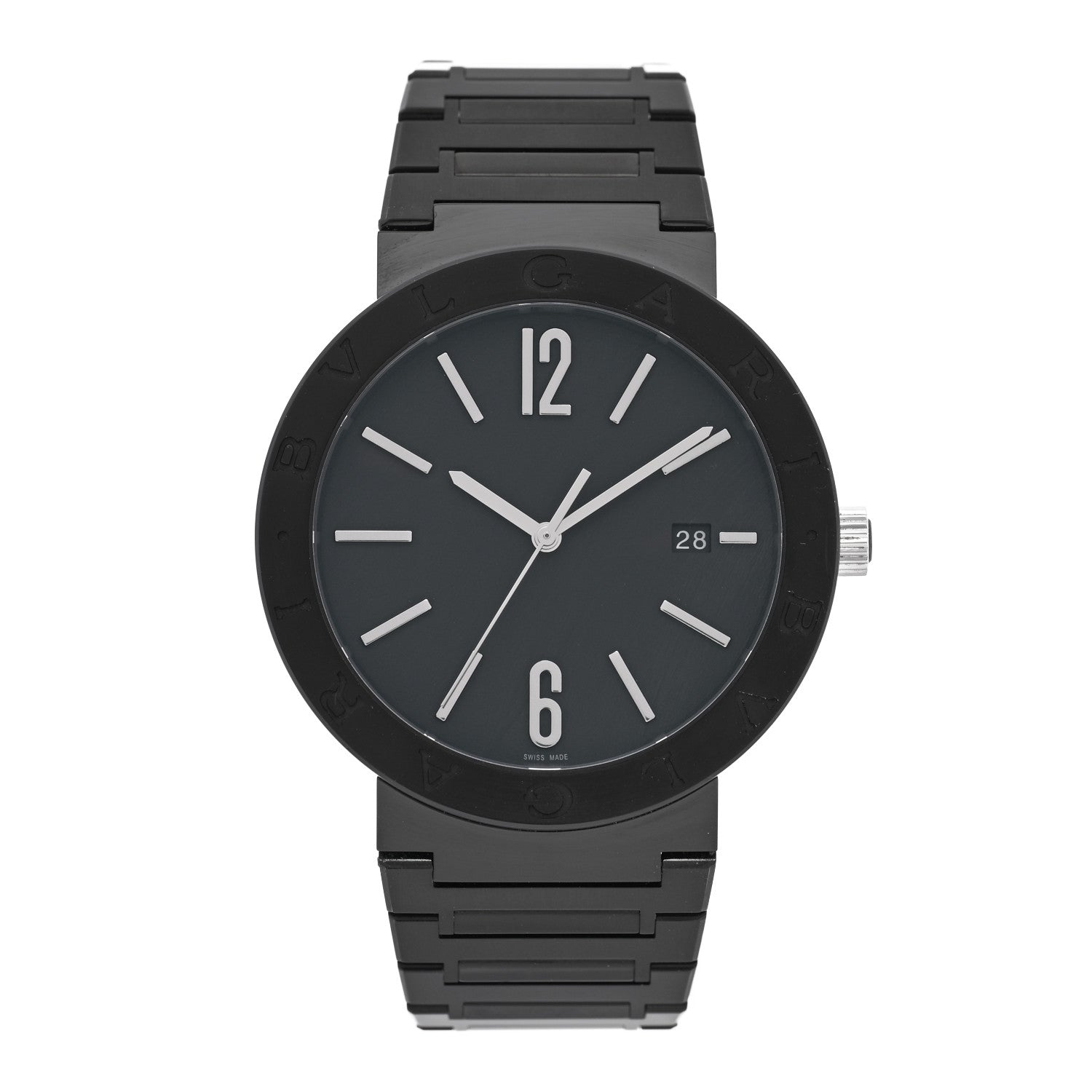 Bulgari Stainless Steel 41mm Automatic Watch Black 1 of 5