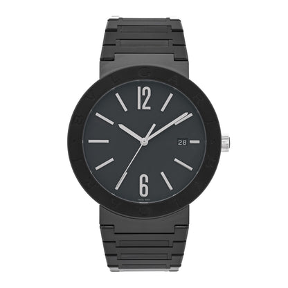 Bulgari Stainless Steel 41mm Automatic Watch Black 1 of 5