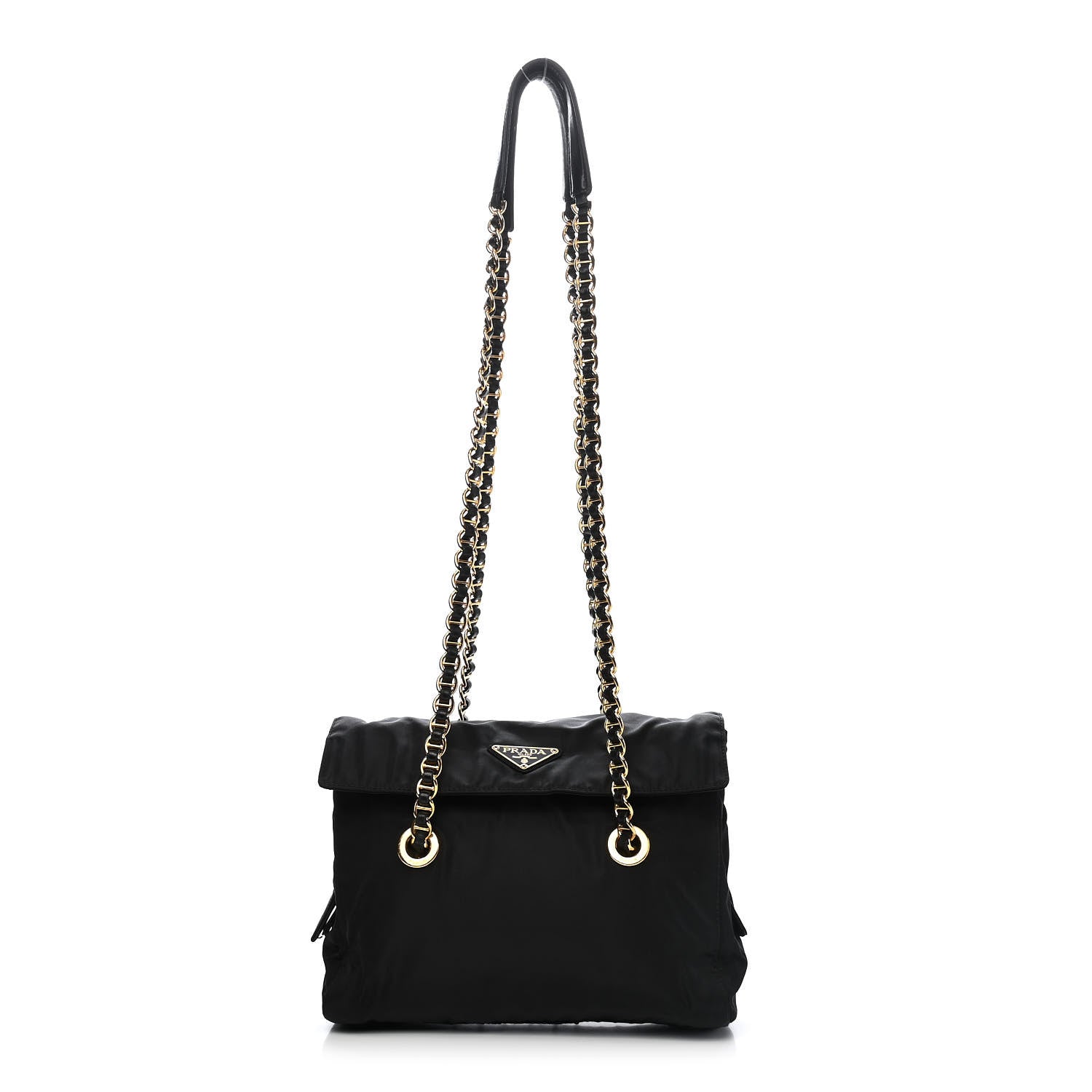 Prada Tessuto Nylon Catena Shoulder Bag Black 1 of 8