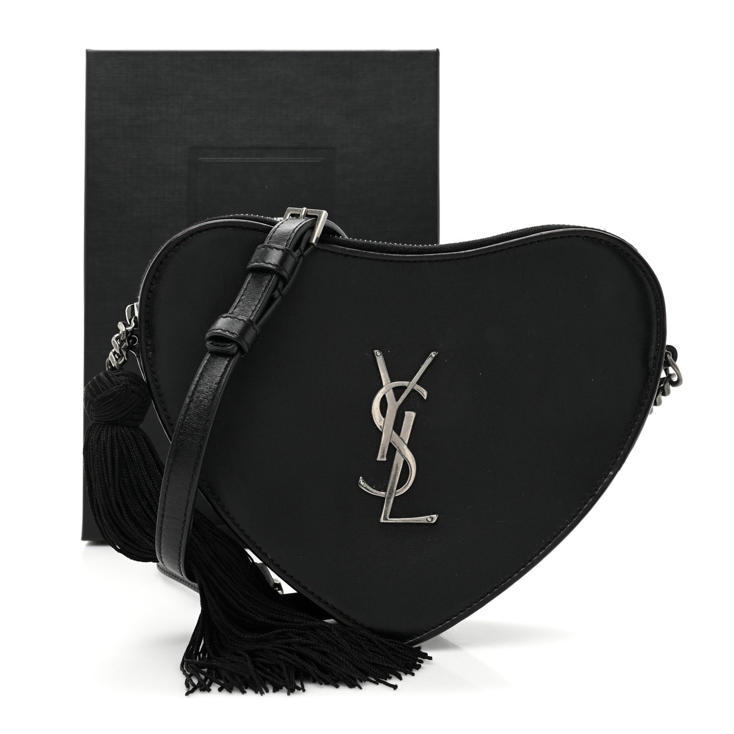 Calfskin Small Monogram Love Shoulder Bag Black