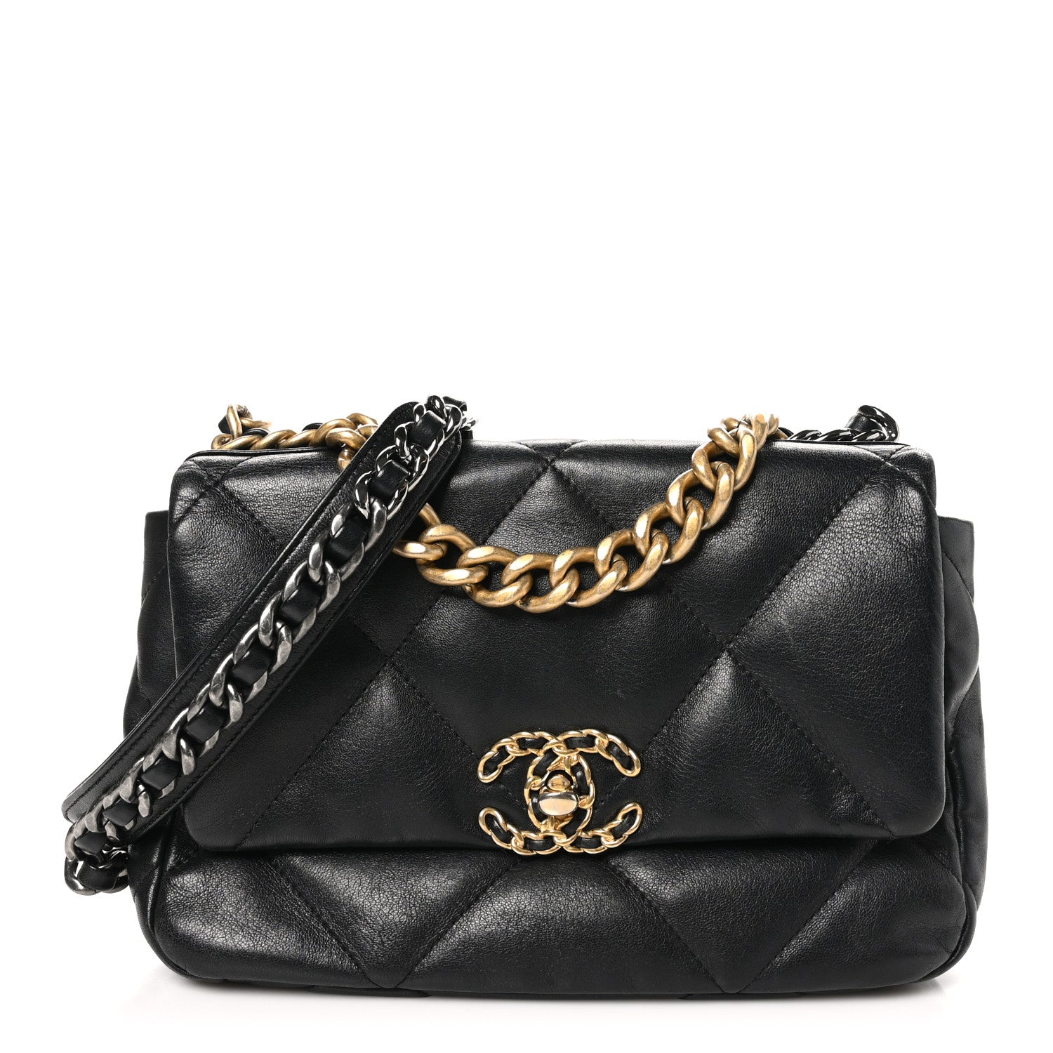 Chanel Lambskin Quilted Medium Chanel 19 Flap Black 1 of 11