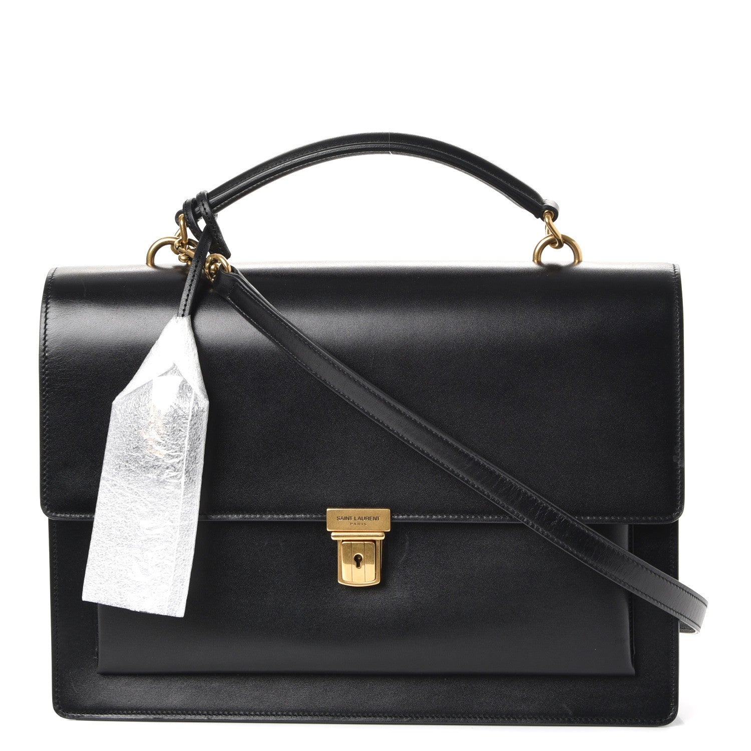 Saint Laurent Smooth Calfskin Large High School Shoulder Bag Black 7 of 9