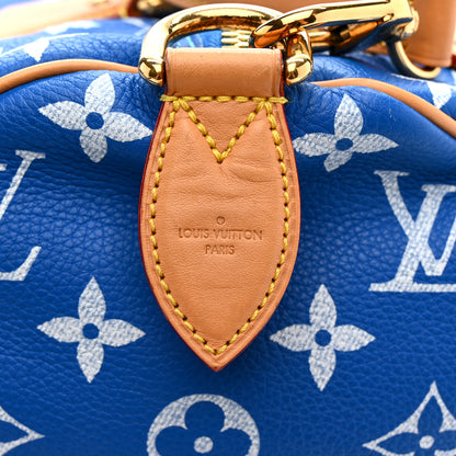 Louis Vuitton Calfskin Monogram Speedy P9 Bandouliere 40 Blue 9 of 18
