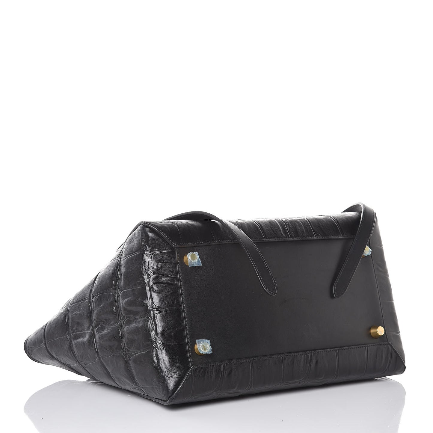 Calfskin Crocodile Embossed Small Belt Bag Black
