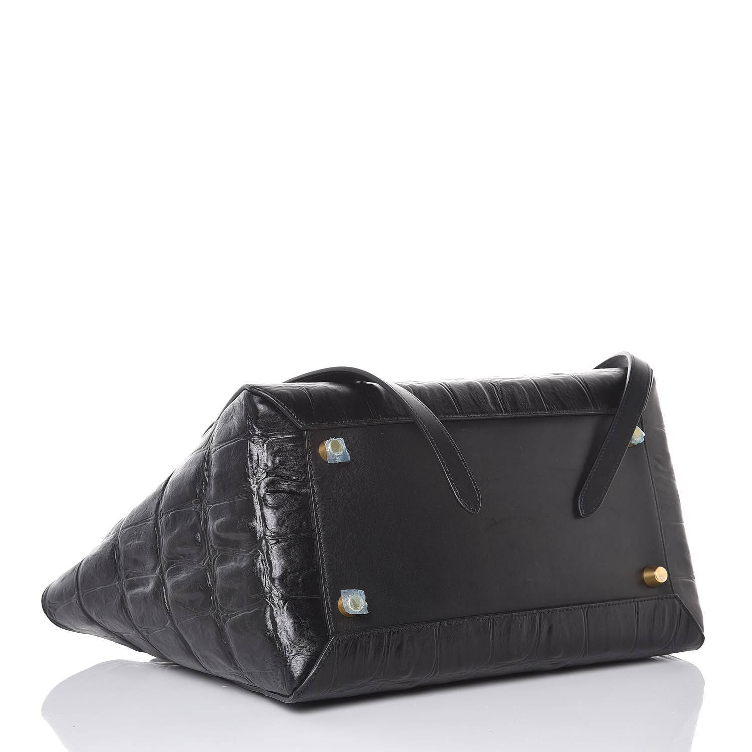 Celine Calfskin Crocodile Embossed Small Belt Bag Black 4 of 7