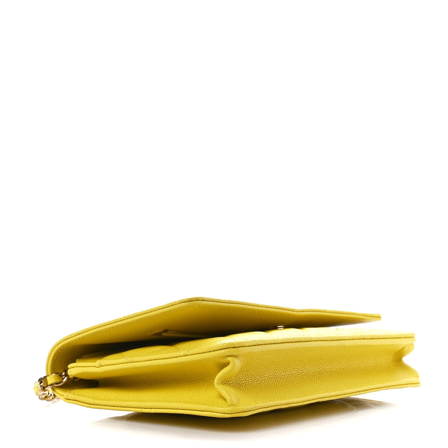 Caviar Quilted Wallet on Chain WOC Yellow