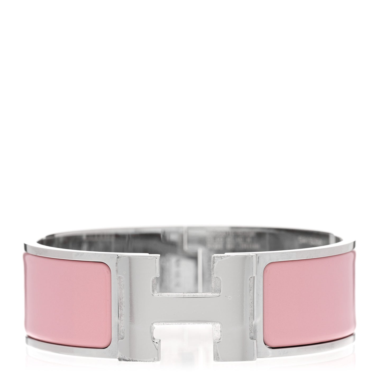 Enamel Wide Clic Clac H Bracelet GM Rose Delirium