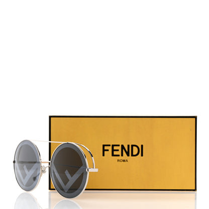 Fendi Metal F is Fendi Printed Run Away Round Frame Sunglasses FF 0285/S Black 8 of 8