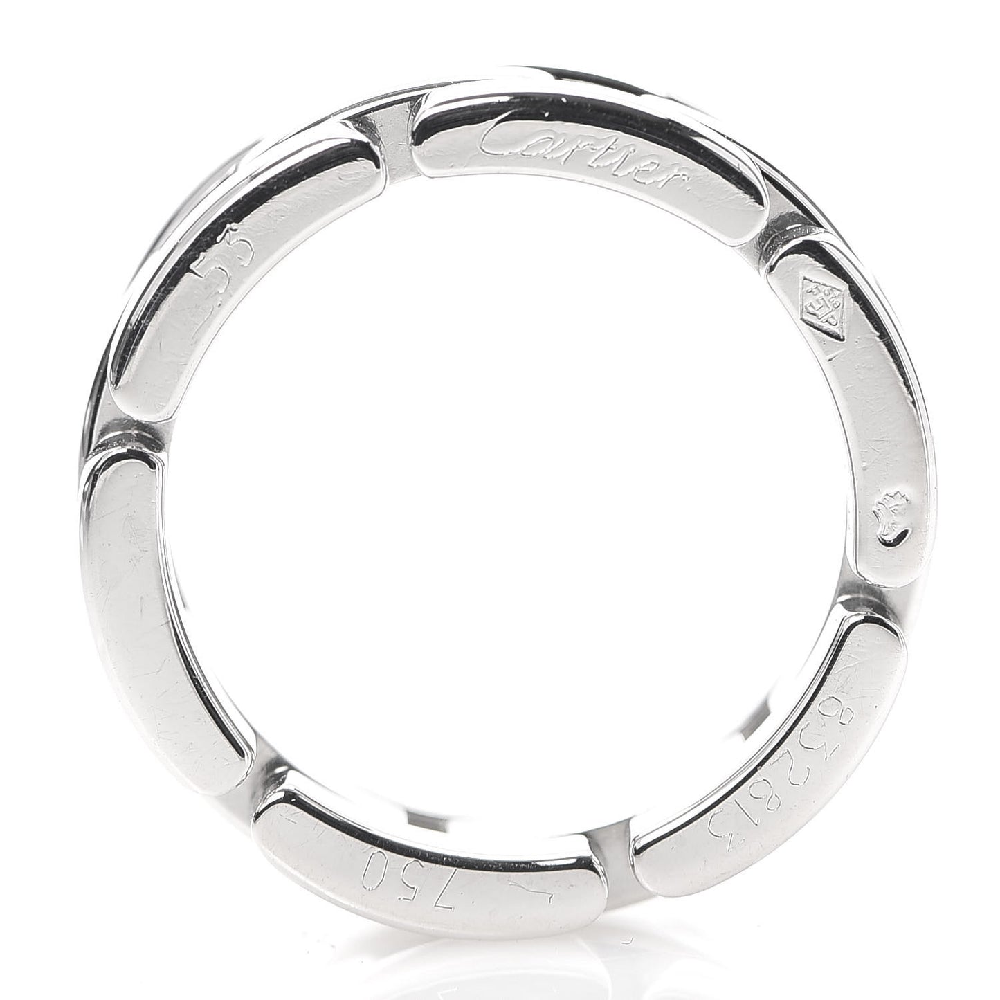 18K White Gold Maillon Panthere 3 Row Ring 53 6.5