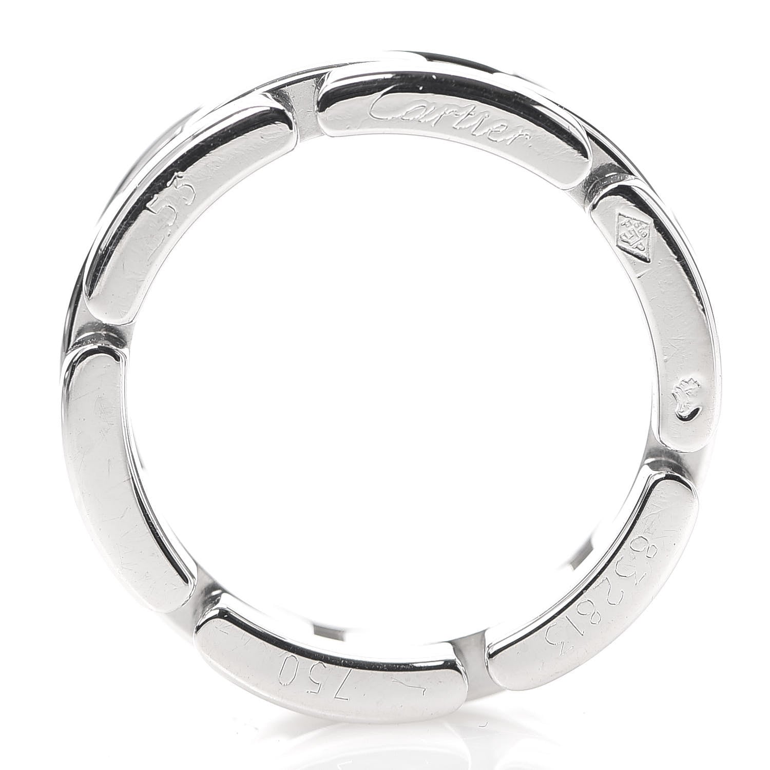 Cartier 18K White Gold Maillon Panthere 3 Row Ring 53 6.5 4 of 4