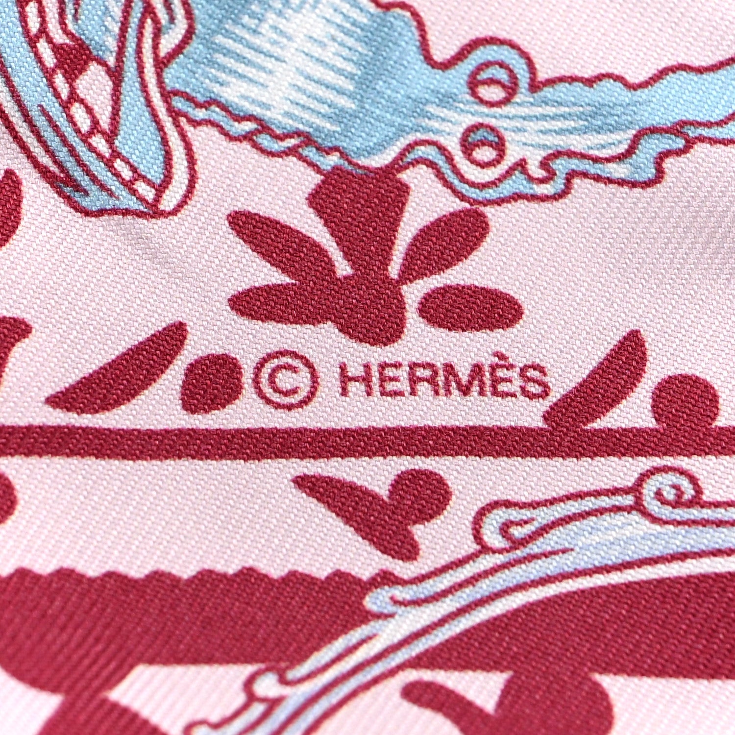 Hermes Silk Etriers Remix Twilly Rose Pale Bordeaux 3 of 3